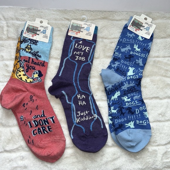 Blue Q Accessories - Lot Of 3 NWT Blue Q  Women's Crew Socks Dog Job